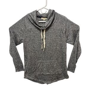 New women’s Ultra Flirt funnelneck ties pullover grey size Large front pocket